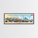 Eskisehir Turkey Panoramic Travel Poster, Framed Canvas Print or Metal Wall Art, Travel Art, Home Decor, Panoramic Painting, Midcentury Art