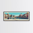 Ghent Belgium Wall Art, Panoramic Travel Poster, Panoramic Framed Canvas Print, City Wall Art, Wall Hanging Home Decor, Travel Art