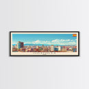 Mostoles Spain Panoramic Travel Poster, Framed Canvas Print or Metal Wall Art, Travel Art, Home Decor, Panoramic Painting, Midcentury Art
