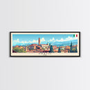 Prato Italy Panoramic Travel Poster, Framed Canvas Print or Metal Wall Art, Travel Art, Home Decor, Panoramic Painting, Midcentury Art
