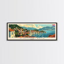 Slavonski Brod Croatia Panoramic Travel Poster, Framed Canvas Print or Metal Wall Art, Travel Art, Home Decor, Panoramic Painting, Midcentury Art
