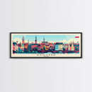 Wroclaw Poland Travel Print Wall Art, Panoramic City Art, Travel Art, Wall Decor, Vacation Gift, Framed Canvas Print Or Metal Art