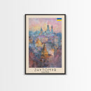 Zhytomyr Ukraine Travel Poster Framed Canvas Print, Watercolor Painting, Scenic Wall Art, Home Decor, Ukrainian Landscape, Perfect Gift