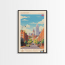 Coventry United Kingdom Travel Poster Framed Canvas Print, Midcentury Modern Art, Pop Art Wall Decor, Home Decor, Vacation Gift, Living Room Art