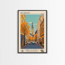 Kecskemét Hungary Travel Poster Framed Canvas Print, Midcentury Modern Art, Pop Art Wall Decor, Scenic Living Room Art, Bedroom Decor