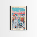 Novokuznetsk Russia Travel Poster Framed Canvas Print, Midcentury Modern Art, Pop Art Wall Decor, Scenic Wall Art, Living Room Decoration, Office Art