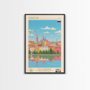 Saransk Russia Travel Poster Framed Canvas Print, Midcentury Modern Art, Pop Art Wall Decor, Living Room Art, Bedroom Decoration