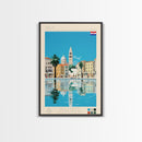 Split Croatia Travel Poster Framed Canvas Print, Midcentury Modern Art, Pop Art Wall Decor, Home Decor, Bedroom Art
