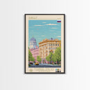 Surgut Russia Travel Poster Framed Canvas Print, Midcentury Modern Art, Pop Art Wall Decor, Living Room Art, Vacation Gift