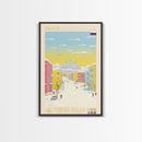 Yakutsk Russia Travel Poster Framed Canvas Print, Midcentury Modern Art, Pop Art Wall Decor, Living Room Art, Home Decoration
