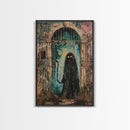 Halloween Creepy Doll, Framed Canvas Print, Wall Art, Spooky Decor, Halloween Decoration, Living Room Art, Unique Gift