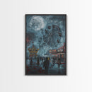 Eerie Carnival, Halloween Art, Spooky Wall Decor, Framed Canvas Print, Creepy Art, Halloween Wall Decor, Seasonal Wall Art, Scary Artwork