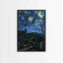 Gothic Graveyard Framed Canvas Print, Halloween Wall Art, Haunted Cemetery Art, Spooky Night Decor, Halloween Home Decor, Horror Art