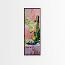 Martini Cocktail Framed Canvas Art, Canvas Bar Art, Tall and Narrow Kitchen Wall Art, Southwestern Wall Art, Margarita Painting for Kitchen
