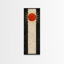 Abstract Sunburst Design on Distressed Background - Framed Canvas Print, Midcentury Modern Art, Skinny Art, Tall Art, Living Room Wall Decor