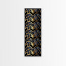 Gold Art Deco Pattern on Black Background - Framed Canvas Print, Midcentury Modern Art, Skinny Art, Tall Art, Living Room Wall Decor, Minimalist Art