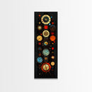 Interdimensional Wall Art, Retro Art Deco Clocks, Framed Canvas Print, Surrealist Decor