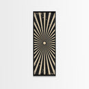 Black and White Sun Burst Art Deco Inspired Framed Canvas Print, Wall Art, Office or Mancave Wall Art