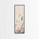 Autumn Forest Scene Pine Trees Giant Sun Skinny Art Tall Art Framed Canvas Print Japanese Style Art Ukiyo-e Art Wood Block Print Scenic