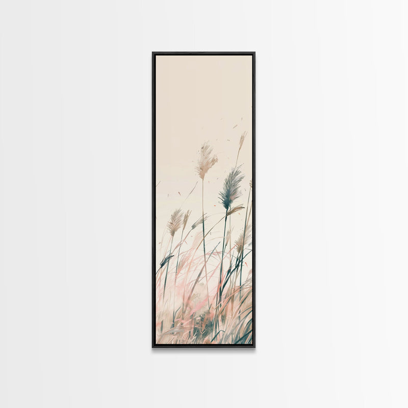 Autumn Forest Scene Pine Trees Giant Sun Skinny Art Tall Art Framed Canvas Print Japanese Style Art Ukiyo-e Art Wood Block Print Scenic