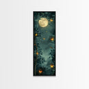 Full Moon And Butterflies In A Night Forest Japanese Style Framed Canvas Print, Wall Art Ready To Hang For Your Home
