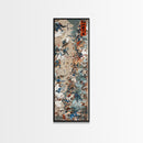 Battle Scene Featuring Warriors in Traditional Japanese Armor Ukiyo-e Art Framed Canvas Print Skinny Tall Art