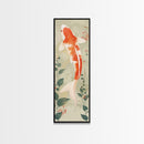 Koi Fish Swimming Gracefully Among Greenery Tall Art Ukiyo-e Art Framed Canvas Print