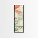 Traditional Japanese Cloud Design In Pastel Colors, Ukiyo-e Style Canvas, Framed Canvas Print, Tall Skinny Japanese Wall Art, Ready To Hang