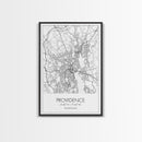 Providence Street Map, Rhode Island Map, City Map Art, Minimalist Art, Wall Art, Canvas Print, Bedroom Wall Décor, Gift For Couples, by NuevArt
