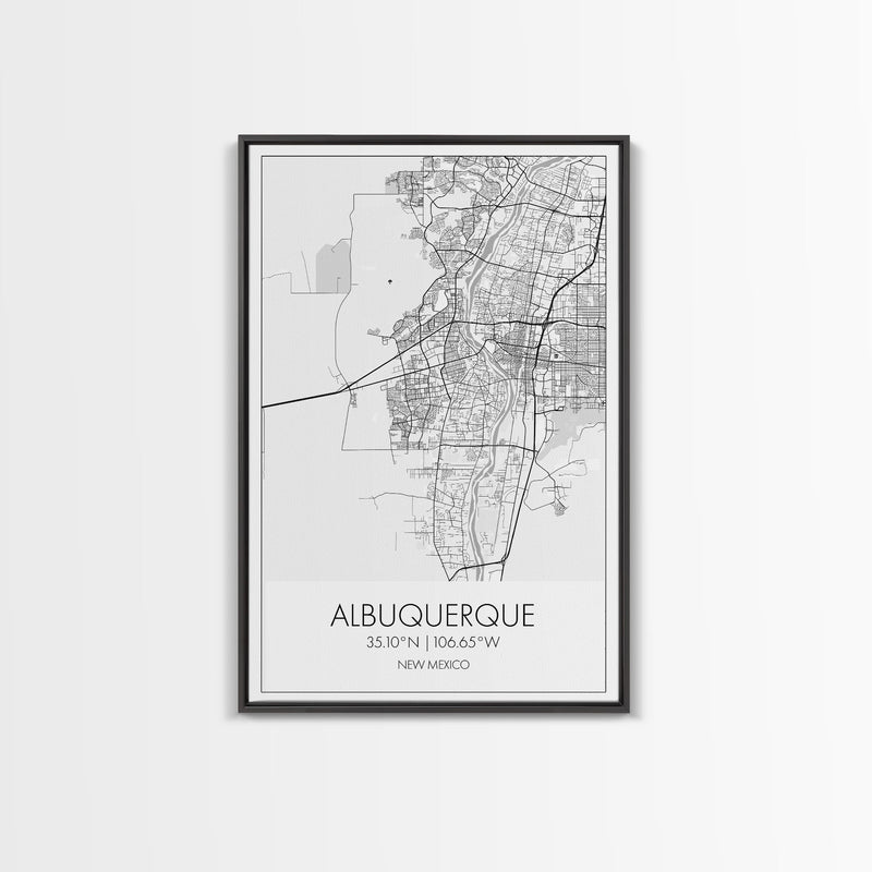 Albuquerque Street Map, New Mexico Map,Man Cave Wall Art, City Map Print, Minimalist, Modern Art, Wall Art, Canvas Print, Canvas Wall Art