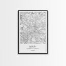 Berlin Street Map, Germany Map, Europe City Map Art, Modern Art, Wall Art, Canvas Print, Canvas Wall Art, Travel Lover Gift, Guest Room Art
