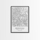 Birmingham Street Map, United Kingdom Map, City Map Art, Modern Art, Wall Art, Canvas Print, Canvas Wall Art, Aviation Gift, Classroom Decor