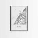 Dubai Street Map, UAE Map, City Map Art, Minimalist Art, Wall Art, Canvas Print, Aviation Gift, Travel Art, Office Décor, Unique Wall Art