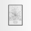 Durham Street Map, North Carolina Map, City Map Art, Minimalist Art, Wall Art, Canvas Print, Traveler Gift, Travel Wall Décor