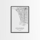 Los Angeles Street Map, California Map, City Map Art, Modern Art, Wall Art, Canvas Print, Travel Wall Print, Wedding Gift, Bedroom Décor