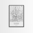 Louisville Street Map, Kentucky Map, City Map Art, Modern Art, Wall Art, Canvas Print, Travel Wall Art, Wall Décor Bedroom, Gifts For Dad