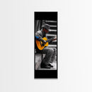 Street Musician with Guitar Framed Canvas Print | Moody Urban Wall Art | Rustic Decor | Music Art | Farmhouse Wall Art | Gift Idea