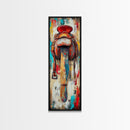 Rustic Saddle Painting Canvas Print Farmhouse Wall Art Moody Art Rustic Decor Southwest Wall Art Tall Narrow Art
