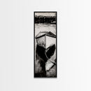 Monochrome Boat Reflection Framed Canvas Print nautical painting moody art coastal wall art nautical wall art gift idea for him