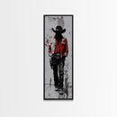 Gunslinger Cowboy Art, Framed Canvas Print, cowgirl painting, rustic wall art, moody art, gift idea, southwest wall art, vintage art