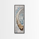 Abstract Horn Art Rustic Wall Decor Framed Canvas Print | Wabi Sabi Art | Minimalist Art | Neutral Home Decor | Textured Painting