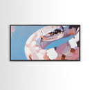 Snake Painting, Moody Art, Southwest Wall Art, Boho Art, Pink Abstract Art, Framed Canvas Print, Extra Wide Art, Zen Wall Art, Minimalist Art
