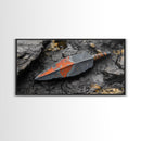 Handmade Arrowhead Framed Canvas Print | Rustic Wall Art | Southwest Decor | Tribal Arrowhead Art | Wabi Sabi Art | Extra Wide Art