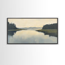 Marsh, Landscape Painting, Minimalist Art, Wabi Sabi Art, Moody Art, Guest Room Art, Above Bed Wall Art, Framed Canvas Print, Extra Wide Art
