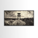 Lifeguard Tower, Coastal Landscape Art, Wabi Sabi Art, Rustic Decor, Moody Art, Nautical Wall Art, Canvas Print