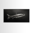 Trout, fish painting, fly fishing art, rustic decor, cabin wall art, nature painting, extra wide art, panoramic art, framed canvas print