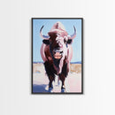Majestic Bison, Southwest Wall Art, Rustic Decor, Bull And Bear Art, Canvas Print, Farmhouse Style, Living Room Art, Western Painting
