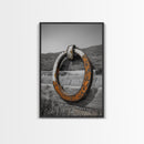 Rustic Metal Ring, Wabi Sabi Wall Art, Rustic Decor, Farmhouse Art, Minimalist Art, Weathered Metal Art, Canvas Print, Gift Idea