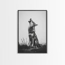 Howling Wolf, wildlife art, moody art, rustic decor, nature photography, black and white animal print, framed canvas print, minimalist art
