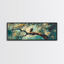 Eagle Painting, Framed Canvas Print, Bird Art, Forest At Dusk Painting, Moody Art, Extra Wide Art, Rustic Wall Art, Above Bed Art